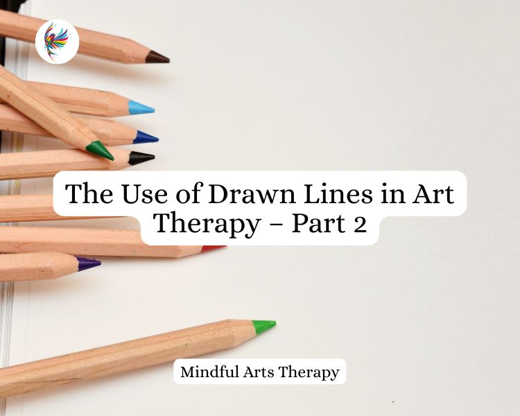 coloured pencils resting on a blank sheet of paper: The Use of Drawn Lines in Art Therapy