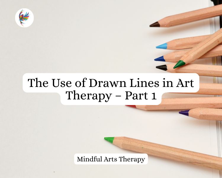 coloured pencils resting on a blank sheet of paper: The Use of Drawn Lines in Art Therapy
